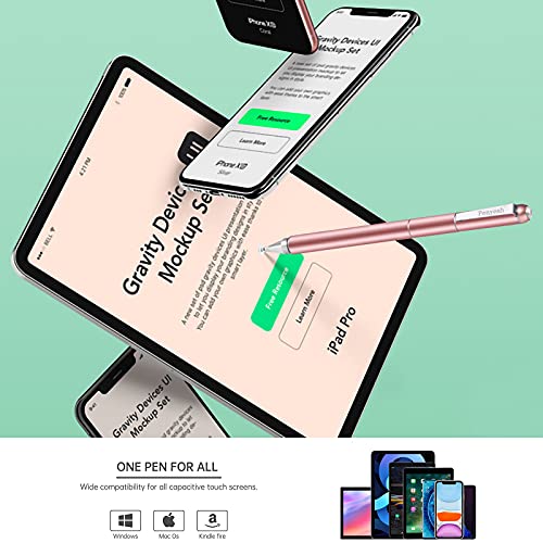 Penyeah Diamond Stylus Pen for iPad, Multi-Tips Capacitive Stylist Pens for Touch Screens, Universal for Apple iPhone/Ipad/Android/Microsoft/Surface Laptop Tablet - Rose Gold - Image 4
