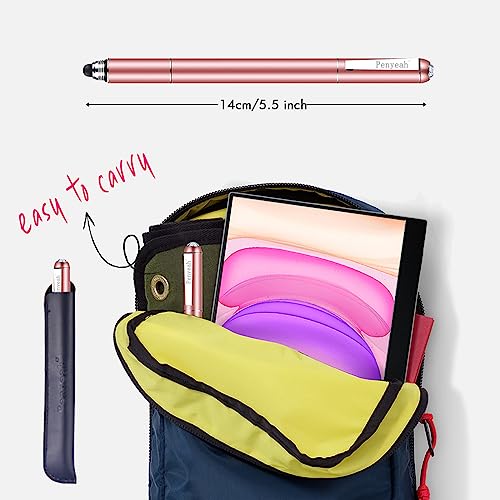 Penyeah Diamond Stylus Pen for iPad, Multi-Tips Capacitive Stylist Pens for Touch Screens, Universal for Apple iPhone/Ipad/Android/Microsoft/Surface Laptop Tablet - Rose Gold - Image 5