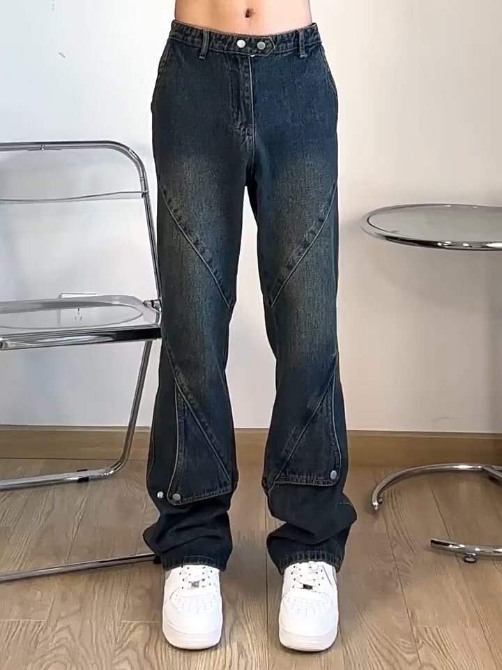 Unisex Classic Denim Jeans Loose Fit Daily Outdoor Wear - Image 1