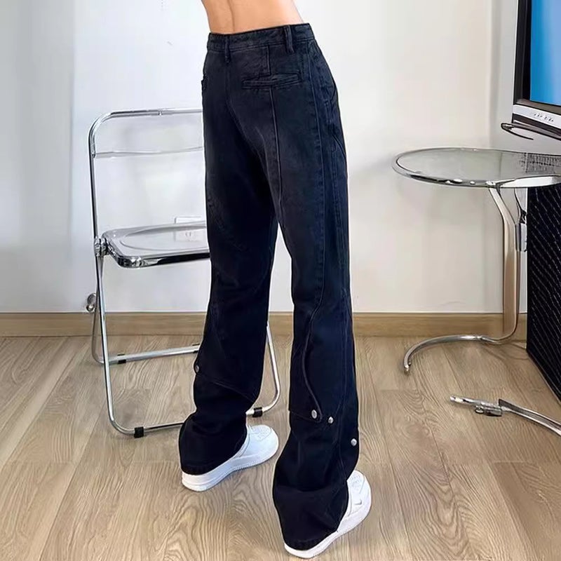 Unisex Classic Denim Jeans Loose Fit Daily Outdoor Wear - Image 2