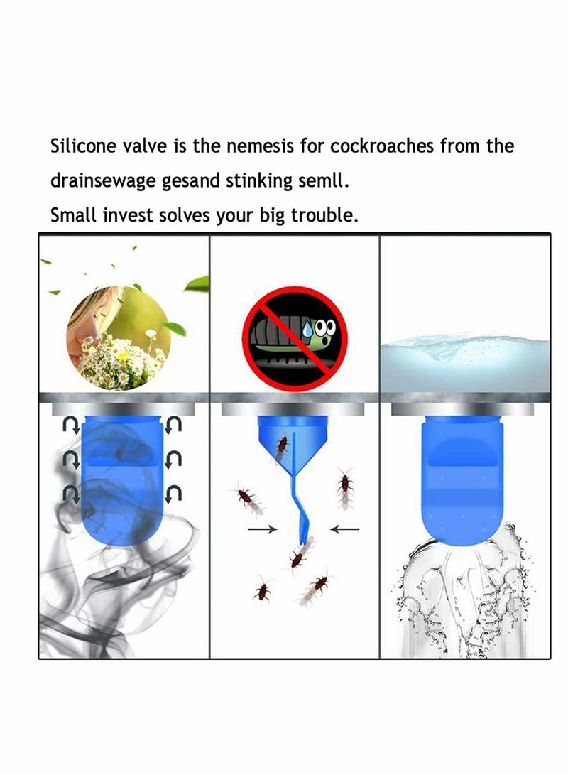 Excefore Drain Backflow Preventer, 2 Pcs Floor Drain Strainer Mesh Drain Cover, Round Lid Silicone Core Toilet Anti-odor Taste Inner Core Sealing Ring（Silicone & Stainless Steel) - Image 5