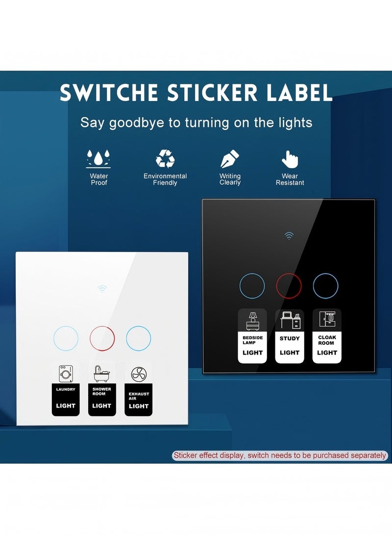 Beauenty Household appliances logo stickers Touch switch English icon stickers Text label button wall stickers - Image 2