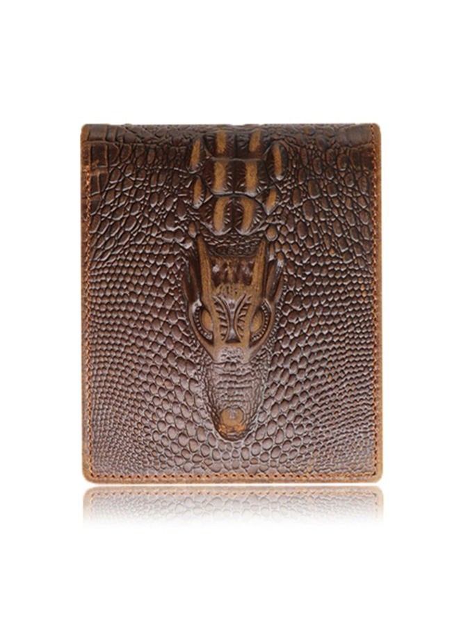 HRS Genuine Leather Wallets for Men, Crocodiile, Slim, Vintage - Image 1
