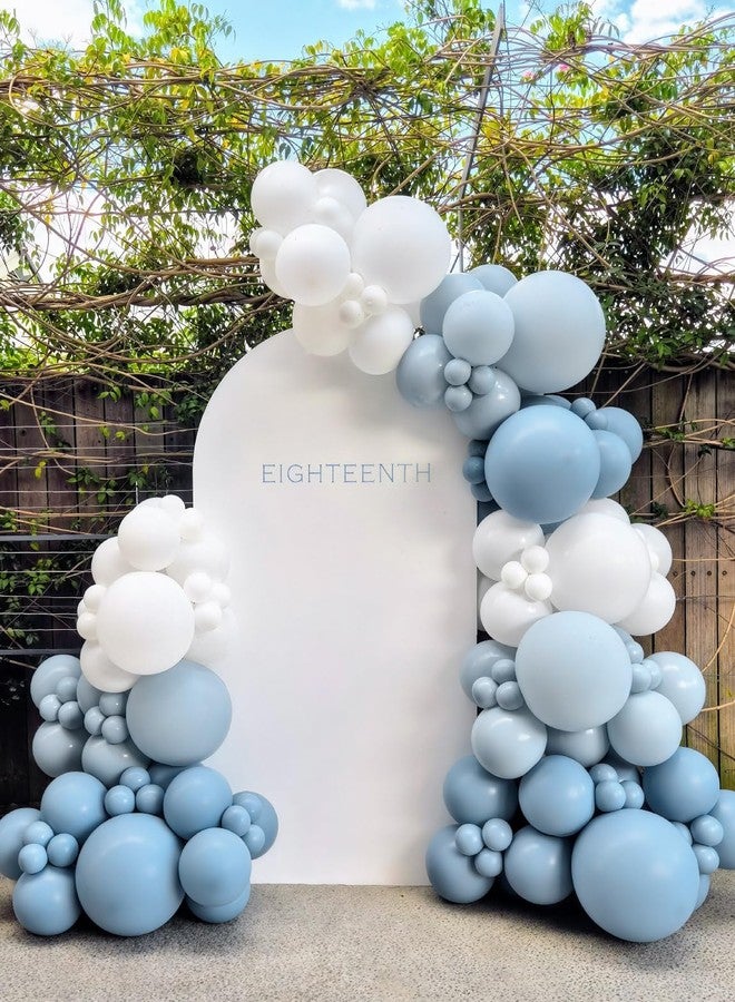 Haolongfa Dusty Blue Balloon Arch Kit, 138PCS Blue and White Balloon Garland Arch Kit with Light Blue, White and Clear Balloons for Baby Shower, Bridal Shower, Wedding, Gender Reveal Party Decorations - Image 4