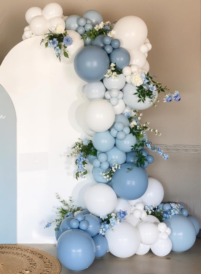 Haolongfa Dusty Blue Balloon Arch Kit, 138PCS Blue and White Balloon Garland Arch Kit with Light Blue, White and Clear Balloons for Baby Shower, Bridal Shower, Wedding, Gender Reveal Party Decorations - Image 5