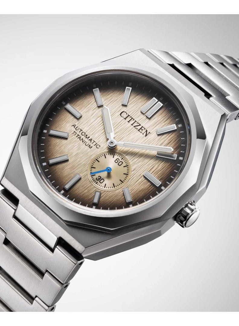 CITIZEN Zenshin 60 Automatic Men's Watch NK5020-58P, 40.5 mm Champagne Dial, Super Titanium Case & Bracelet, 100 m WR - Image 1