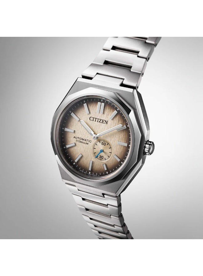 CITIZEN Zenshin 60 Automatic Men's Watch NK5020-58P, 40.5 mm Champagne Dial, Super Titanium Case & Bracelet, 100 m WR - Image 4