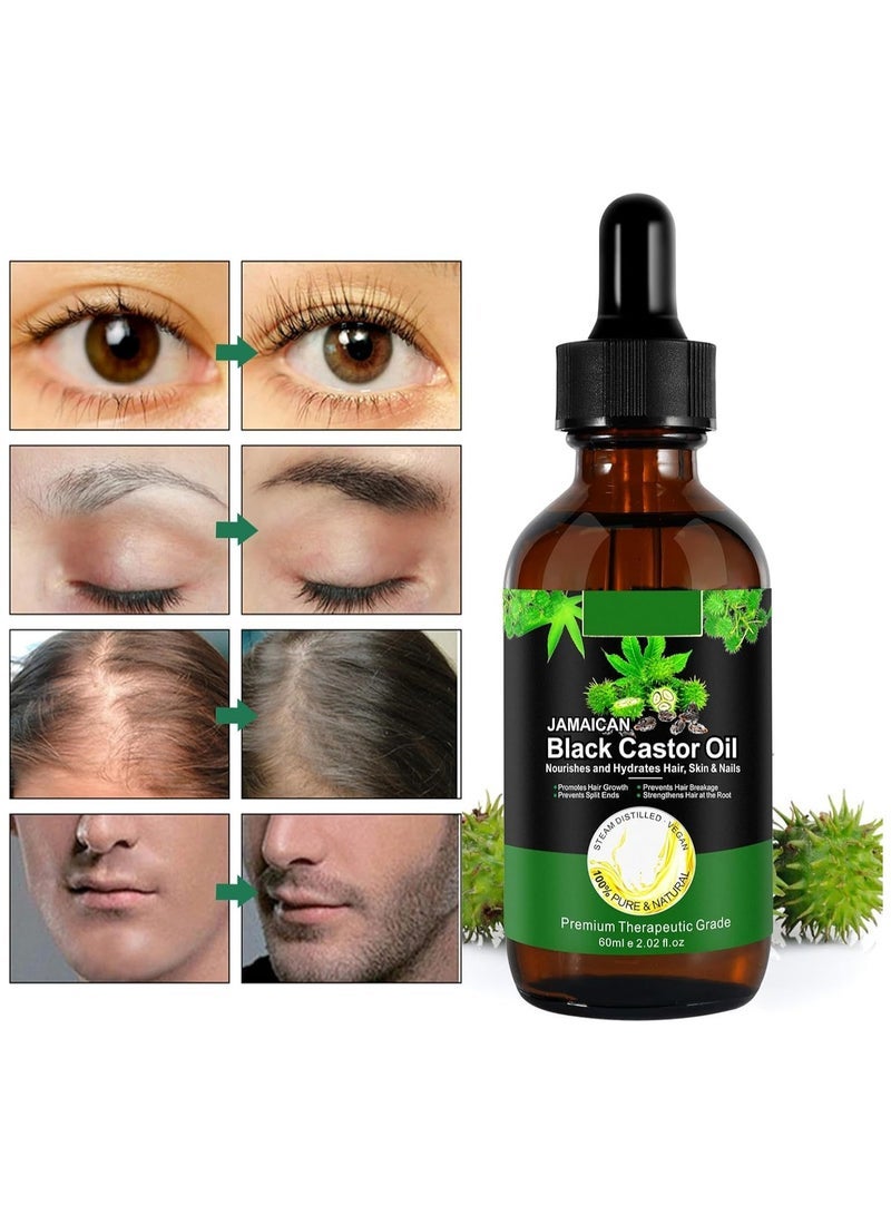 ALIVER Multipurpose Jamaican Black Castor Oil for Hair Growth,Skin Care,Nails &Cuticles,Nourish the Scalp,Dry Skin Relief, Body Moisturizer,Lash Serum,Castor Oil for the Unisex - Image 2