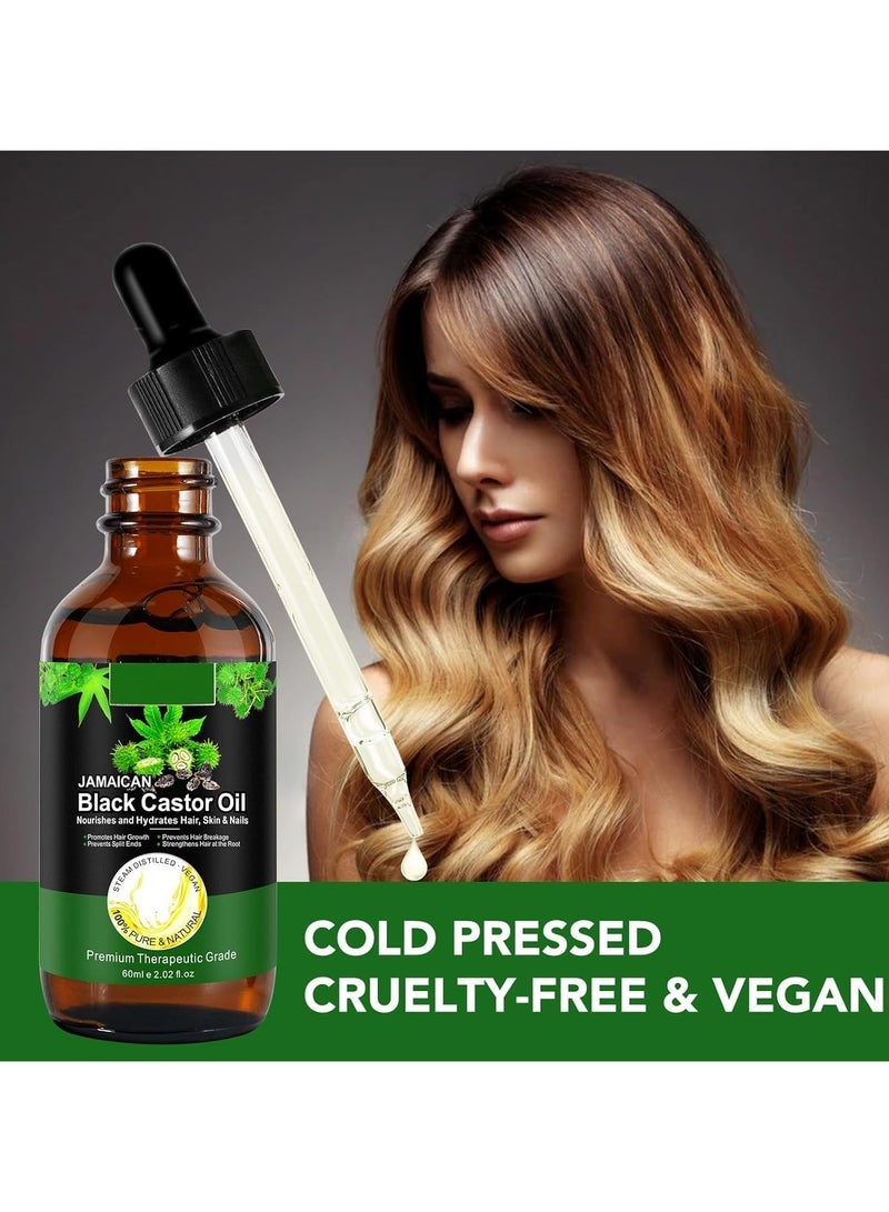 ALIVER Multipurpose Jamaican Black Castor Oil for Hair Growth,Skin Care,Nails &Cuticles,Nourish the Scalp,Dry Skin Relief, Body Moisturizer,Lash Serum,Castor Oil for the Unisex - Image 3