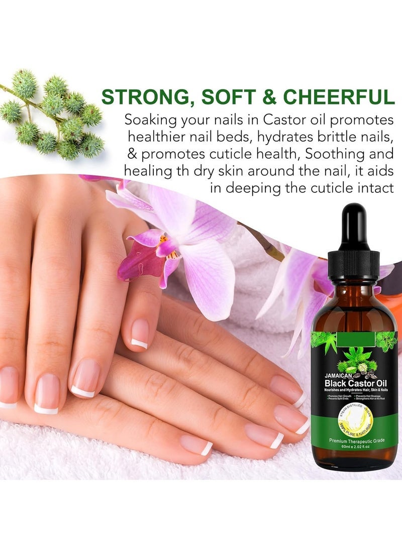 ALIVER Multipurpose Jamaican Black Castor Oil for Hair Growth,Skin Care,Nails &Cuticles,Nourish the Scalp,Dry Skin Relief, Body Moisturizer,Lash Serum,Castor Oil for the Unisex - Image 5