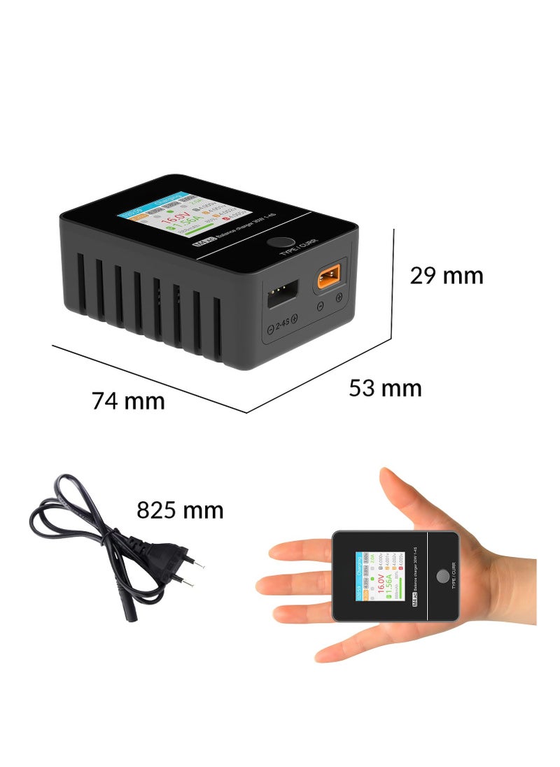 SYOSI - Lipo Balance Charger 30W 1-4S AC 100-240V RC Battery Charger for LiPo LiHV Life Smart Battery Charger Lipo Charger Lipo Battery Charger, Convenient To Read, High Power Density (M4AC) - Image 1