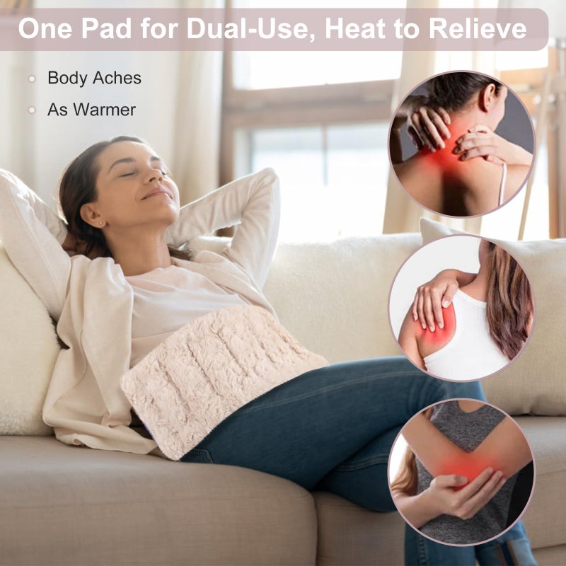 Suzzipad Microwavable Heating Pads For Discomfort Reducing  7X16 Heating Pad Microwavable  Muscle Ache  Soothing Fatigue For Neck And Shoulder  Rice Heating Pad Microwavable  Warm Compress  Beige - Image 2