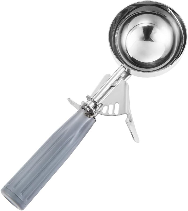 Saebye Portion Scoop - #8 (4 oz) - Disher, Large Cookie Scoop, Food Scoops, Muffin Scoops - Portion Control - 18/8 Stainless Steel, Grey Handle - Image 1