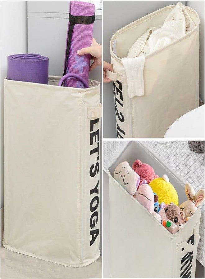 TGOPIT Foldable Laundry Bag/Basket, Freestanding Laundry Hamper with Handle, Waterproof Laundry Basket Organizer for Clothes, Yoga Mats Cloth Storage Organiser For Bedroom, Bathroom(44 * 21 * 52CM) - Image 2