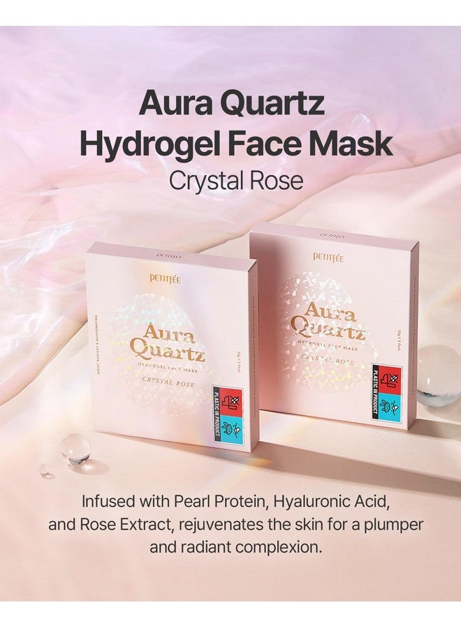 Petitfee Aura Quartz Hydrogel Face Mask Crystal Rose 30G*5Ea Rose Facial Mask For Radiant Skin With Pearl Protein Collagen Hyaluronic Acid Brighten & Supple Face Hydrating Soothing Skin - Image 4