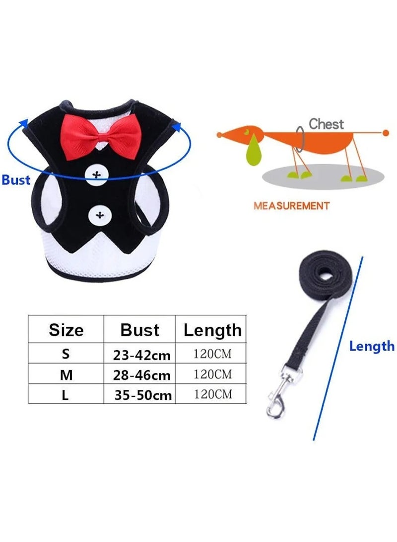 A.M Gentleman Suit Dog Harness Vest with Handle for Small Medium Dogs,Pug, Jack Russell,Terrier,Poodle,Puppy - Image 2