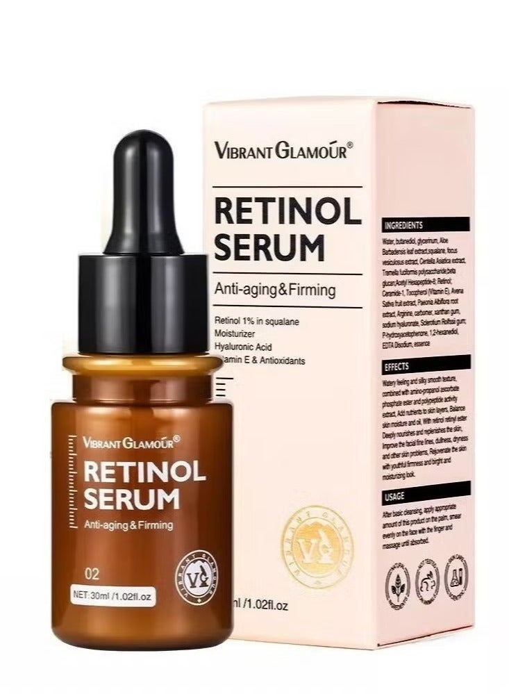 Vibrant Glamour Retinol Serum Wrinkles Anti-Aging Fine Lines Brighten & Whiten Delicate and Smooth Dull and Yellow Skin for Women 30ml - Image 1