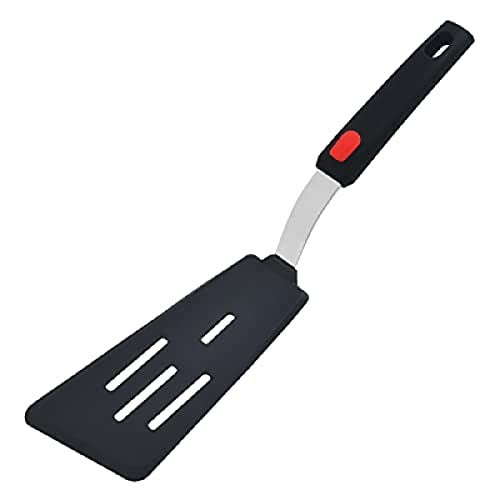 TASKHOUSE Silicone Slotted Turner Spatula for Non Stick Rubber Cookware Fish Turner Steel Heat Resistant (Pack of 1) - Image 1