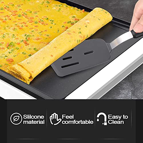 TASKHOUSE Silicone Slotted Turner Spatula for Non Stick Rubber Cookware Fish Turner Steel Heat Resistant (Pack of 1) - Image 4