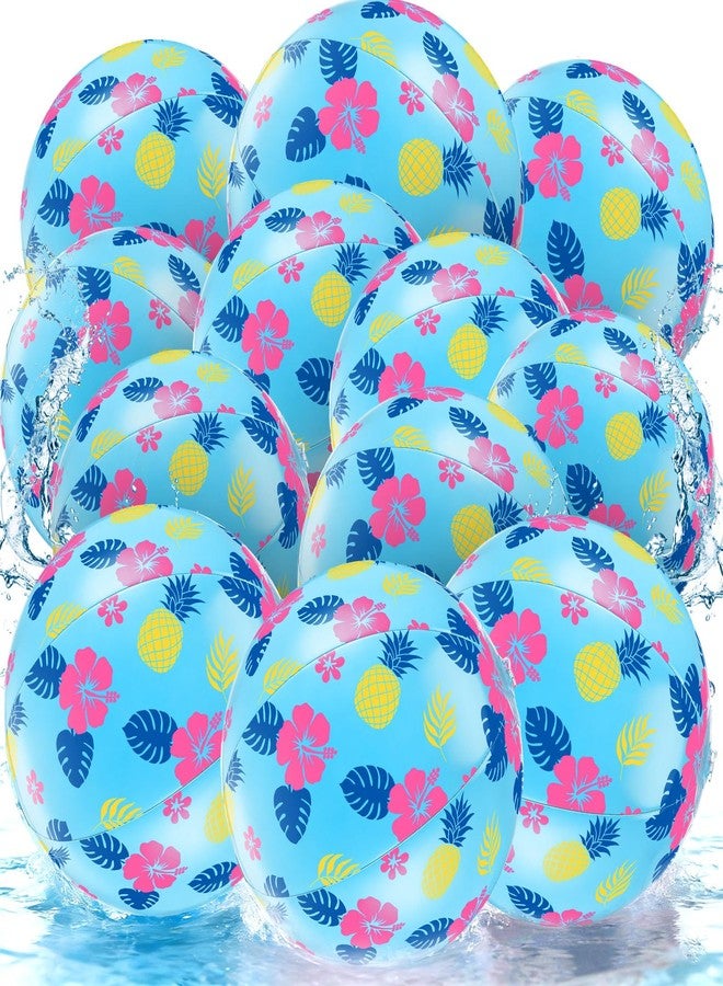 Arrowbash 12 Pack Hawaii Cartoon Themed Beach Ball Blue 7.87" Bulk for Summer Pool and Beach Game Gifts Birthday Party Supplies Decorations Favor - Image 1