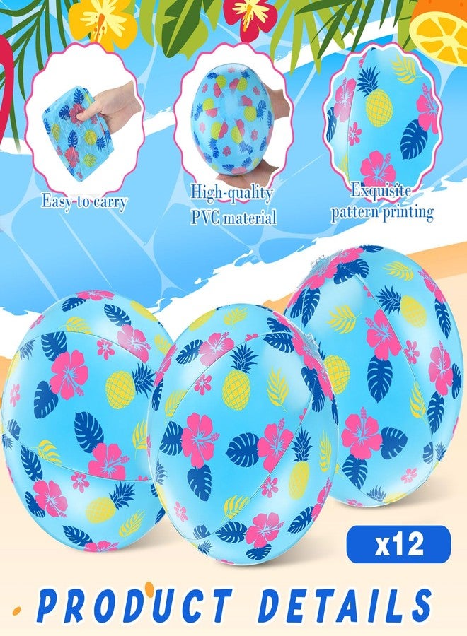 Arrowbash 12 Pack Hawaii Cartoon Themed Beach Ball Blue 7.87" Bulk for Summer Pool and Beach Game Gifts Birthday Party Supplies Decorations Favor - Image 2
