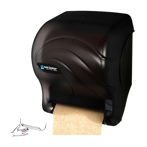 San Jamar Tear-N-Dry Essence Paper Towel Dispenser Automatic Dispenser for Bathroom, Kitchens, and Restaurants, Plastic, 10 x 14.75 x 12.25 Inches, Black - Image 1