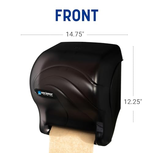 San Jamar Tear-N-Dry Essence Paper Towel Dispenser Automatic Dispenser for Bathroom, Kitchens, and Restaurants, Plastic, 10 x 14.75 x 12.25 Inches, Black - Image 2