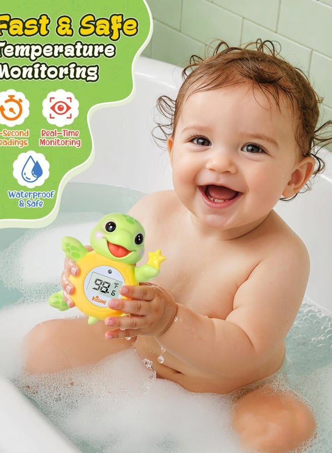 KISSONE Baby Bath Thermometer, Digital Water Temperature Monitor for Newborns & Toddlers, Accurate Temperature Readings, BPA-Free, °F/°C, Floating Turtle Toy with Bath Water Safety - Image 3
