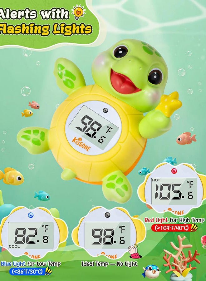 KISSONE Baby Bath Thermometer, Digital Water Temperature Monitor for Newborns & Toddlers, Accurate Temperature Readings, BPA-Free, °F/°C, Floating Turtle Toy with Bath Water Safety - Image 2
