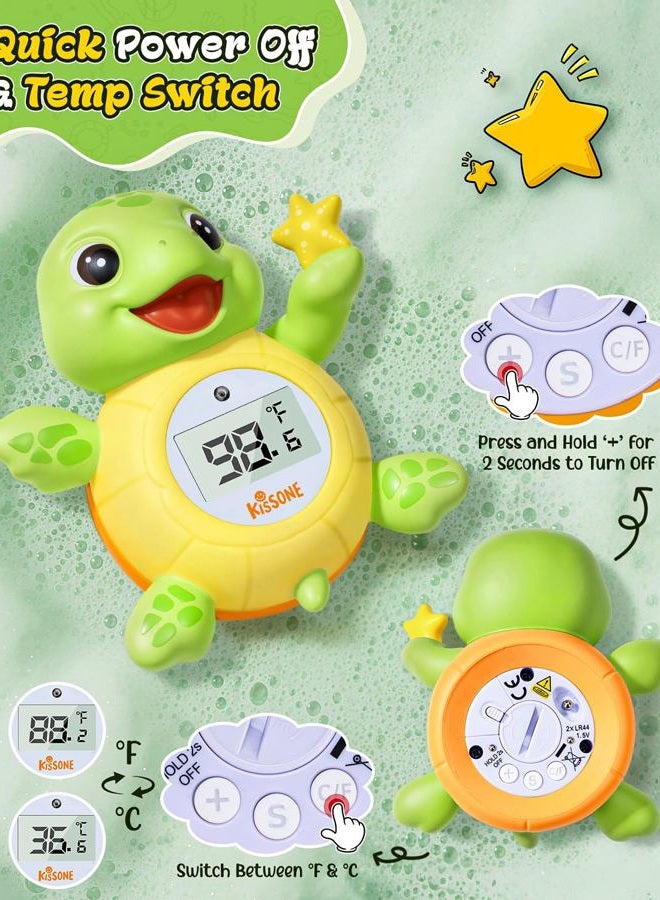 KISSONE Baby Bath Thermometer, Digital Water Temperature Monitor for Newborns & Toddlers, Accurate Temperature Readings, BPA-Free, °F/°C, Floating Turtle Toy with Bath Water Safety - Image 4