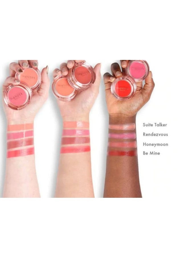Wander Beauty Double Date Lip And Cheek Rendezvous/Swipe 4 In 1 Cream Blush & Lip Tint Blush Lip Moisturizer Lip Balm & Eye Gloss Multitasking Eye Cheek And Lip Makeup With Green Tea  - Image 4
