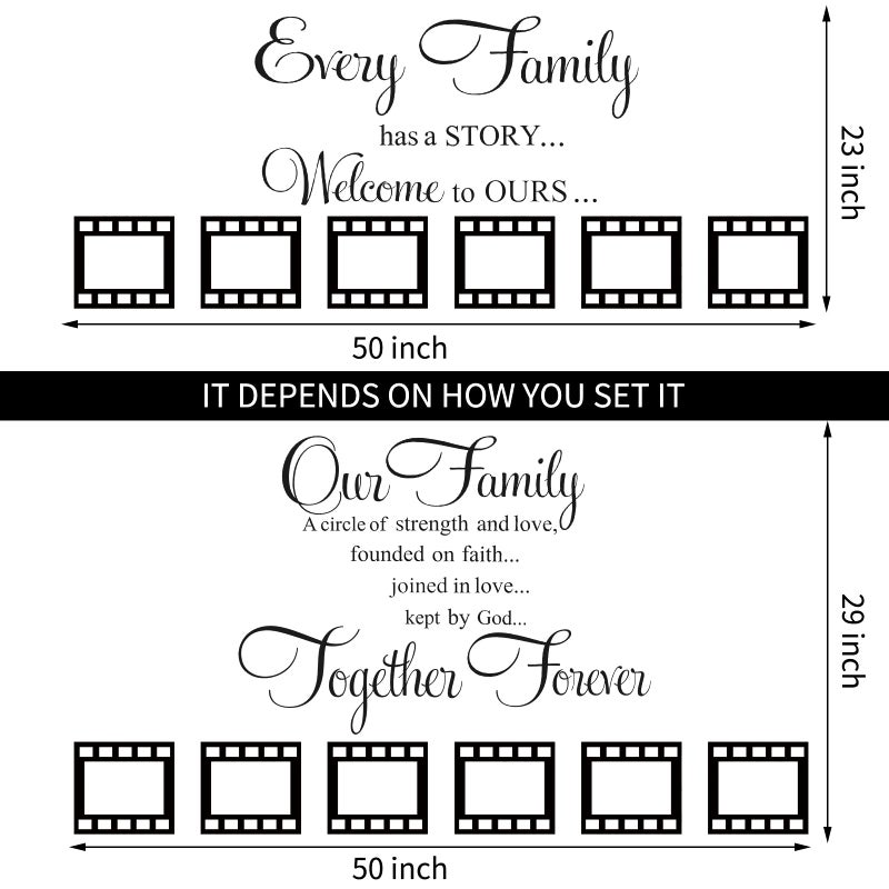 Chinco Family Wall Stickers Contains 12 Pieces of Picture Frames, Every Family Has a Story Wall Decor Our Family is a Circle Decal for Living Room - Image 3