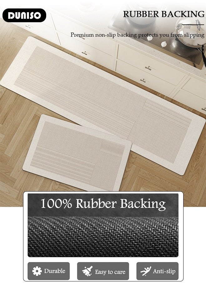 DUNISO 2 PCS  Kitchen Mats and Rugs Set , Non Slip Heavy Duty Standing Mat, Quick Dry Diatom Mud Floor Mat,  Extra Soft and Absorbent Floor Mats for  Kitchen, Bath, Office, Laundry(40*60cm+40*120cm)  - Image 2