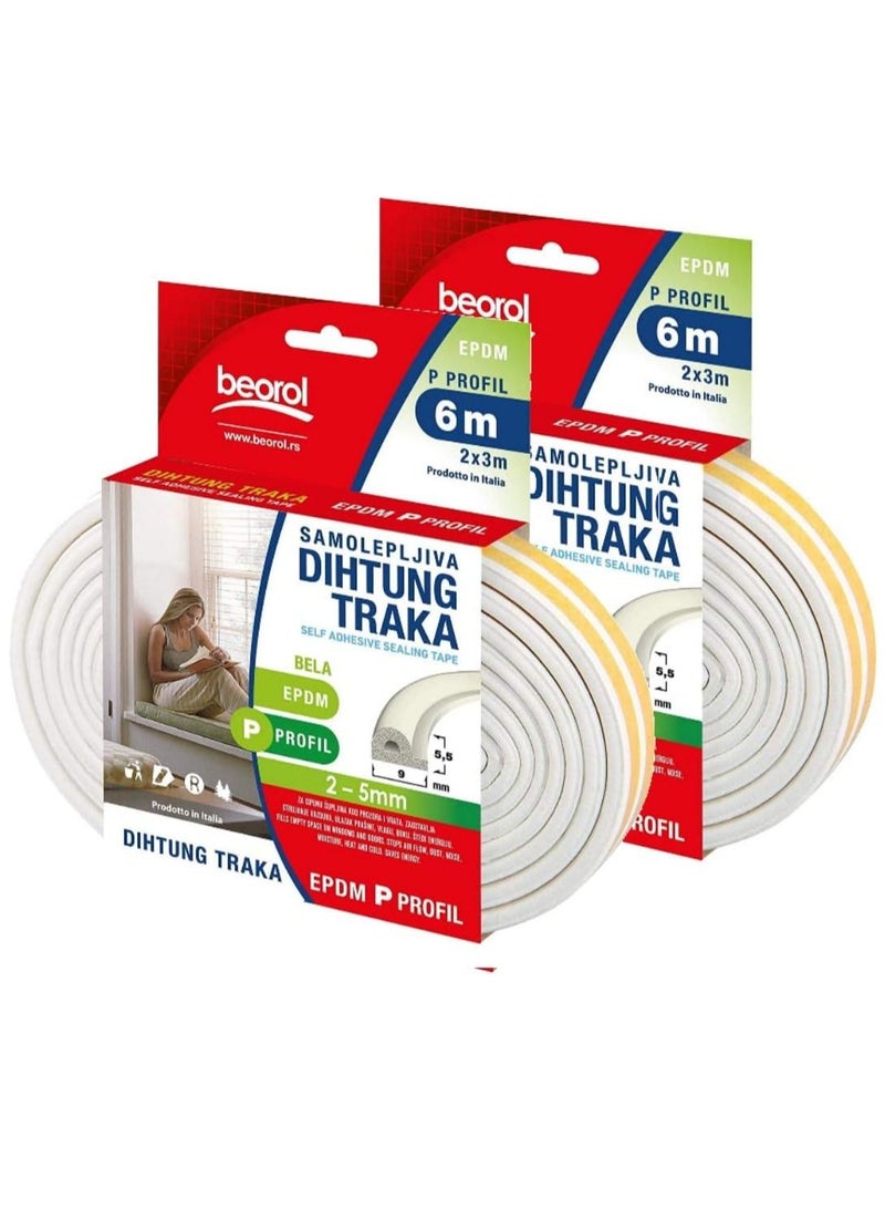 بيورول راكو بيورول شريط إغلاق ذاتي اللصق "P" أبيض 2 × 3 متر PBE6 - Image 1