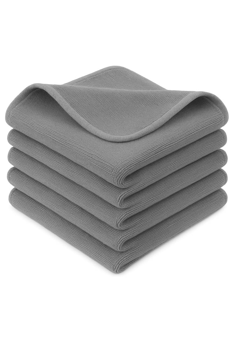Bonsenkitchen 4 Pack Thickened Microfiber Cleaning Cloth,Reusable Microfibre Cloths.Lint-Free Cleaning Cloth-Streak-Free Miracle Cloth for Tea Towels,Dust Cloths,Home,Kitchen,Cars,Windows(40x40 CM(GREY)count) - Image 1