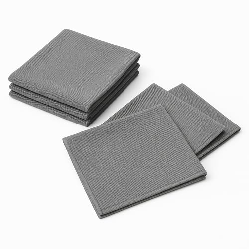 Bonsenkitchen 4 Pack Thickened Microfiber Cleaning Cloth,Reusable Microfibre Cloths.Lint-Free Cleaning Cloth-Streak-Free Miracle Cloth for Tea Towels,Dust Cloths,Home,Kitchen,Cars,Windows(40x40 CM(GREY)count) - Image 5