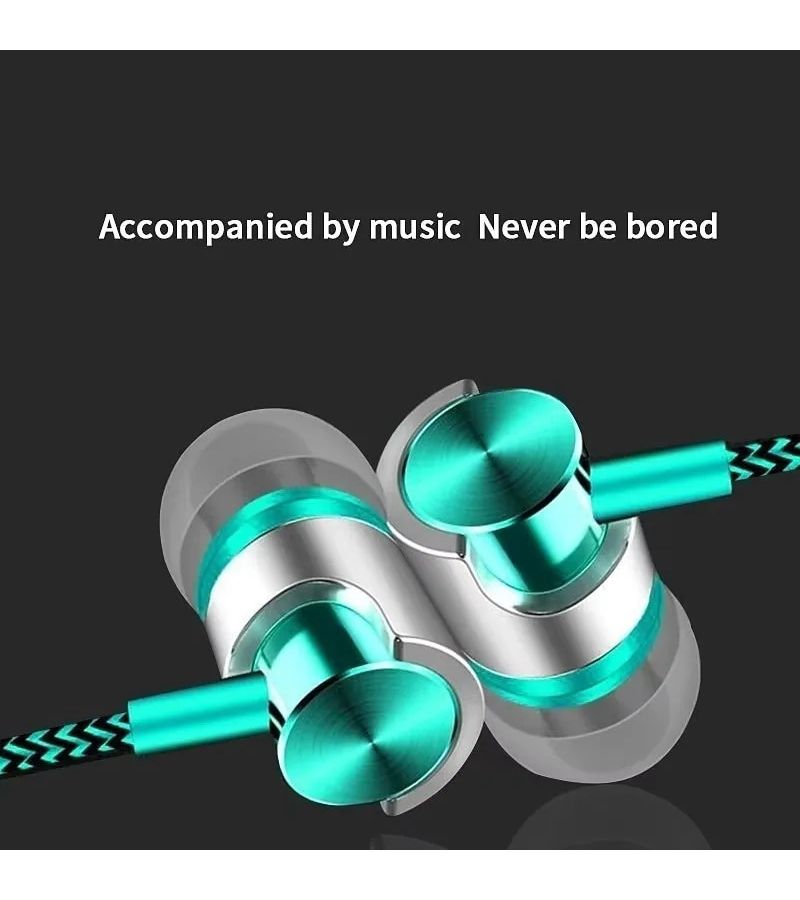 Blue Wired In Ear Noise Cancelling HiFi Stereo Sports Earphones for Mobile Phone - Image 5