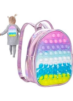 Generic FOUOEIW Pop Backpack Purse for Girls Pop Shoulder Bag Rainbow Mini Backpack Purse for Girls School Push Pop Fidget Bags Anxiety Stress Relief Pop Backpack Bubble Sensory Toy for Girls Boys Kids Gifts 
