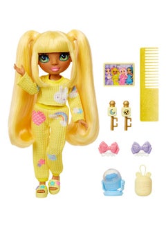 RAINBOW HIGH Jr High Pj Party - Sunny, Yellow 9" Posable Blonde Fashion Doll With Soft Onesie, Slippers, Fun Play Accessories, Great Toy Gift For Girls Kids Ages 4-12 Years  - Image 2