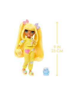 RAINBOW HIGH Jr High Pj Party - Sunny, Yellow 9" Posable Blonde Fashion Doll With Soft Onesie, Slippers, Fun Play Accessories, Great Toy Gift For Girls Kids Ages 4-12 Years  - Image 3