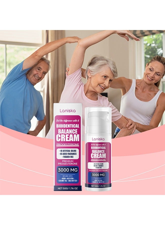 LANISKA Bioidentical Balance Cream - Natural Progesterone Cream for Women, Natural Progesterone, Balancing Skin Cream for Menopause Relief & Optimal Balanc, Bio-Identical Progesterone Cream for Women 50g - Image 2