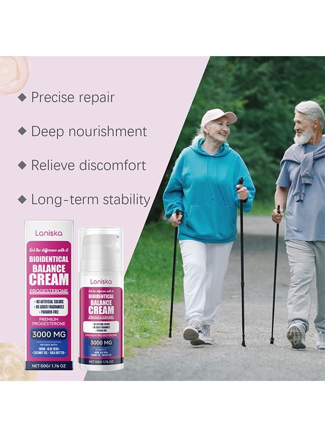 LANISKA Bioidentical Balance Cream - Natural Progesterone Cream for Women, Natural Progesterone, Balancing Skin Cream for Menopause Relief & Optimal Balanc, Bio-Identical Progesterone Cream for Women 50g - Image 3