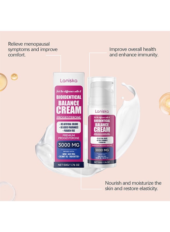 LANISKA Bioidentical Balance Cream - Natural Progesterone Cream for Women, Natural Progesterone, Balancing Skin Cream for Menopause Relief & Optimal Balanc, Bio-Identical Progesterone Cream for Women 50g - Image 4