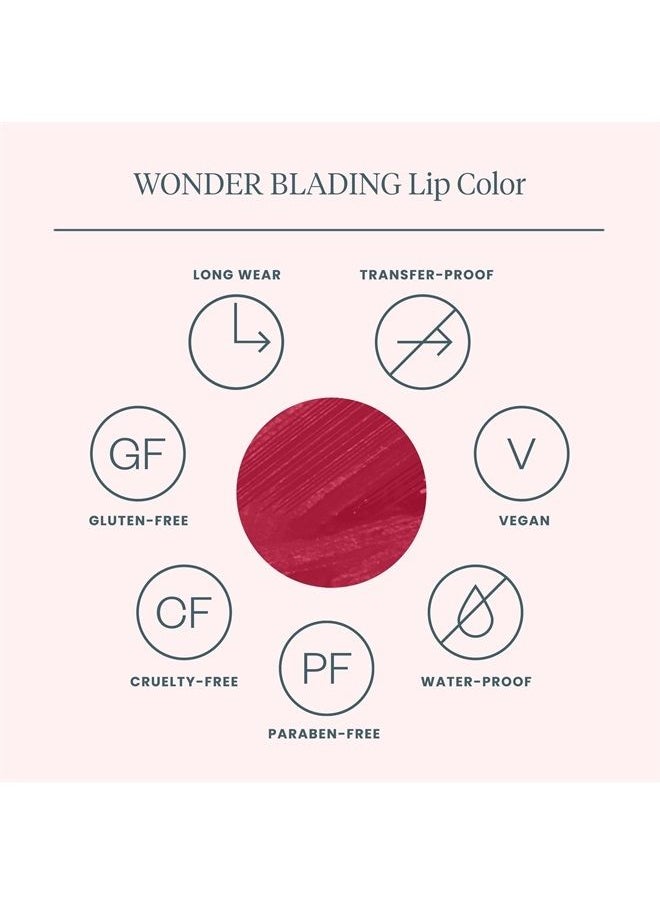Wonderskin - Wonder Blading, Long Lasting Red Lip Stain, Waterproof Lip Tint, Transfer Proof Natural Lip Stain (Divine Masque) - Image 1