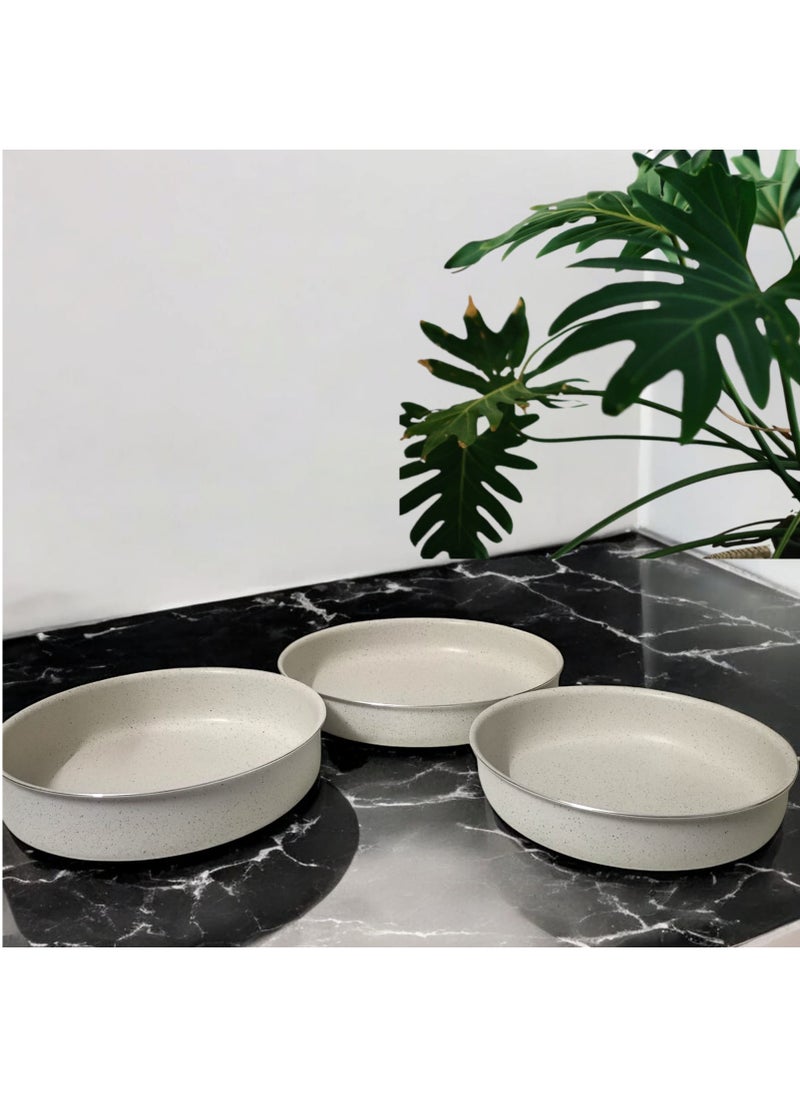 Rema Granite Round Oven Tray Set 3 Pieces Size 26 + 28 + 32  - Image 1