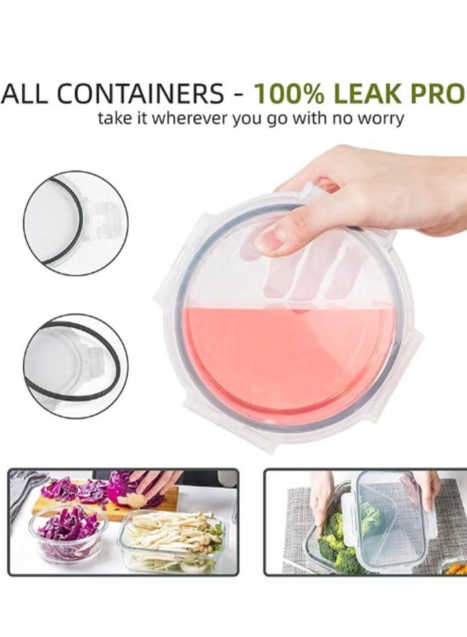 12-Piece Food-Grade BPA-Free Storage Container Set, 5 Sizes Leakproof Airtight, Microwave  Dishwasher Safe, Stackable for Fridge/Pantry (Top Choice for Middle East Kitchen Organization) - Image 3