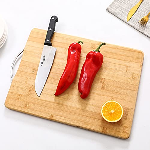 KIDINGTON Bamboo Chopping Board Wooden Vegetable Cutting Board Large32x22x18 CM Rectange - Image 2