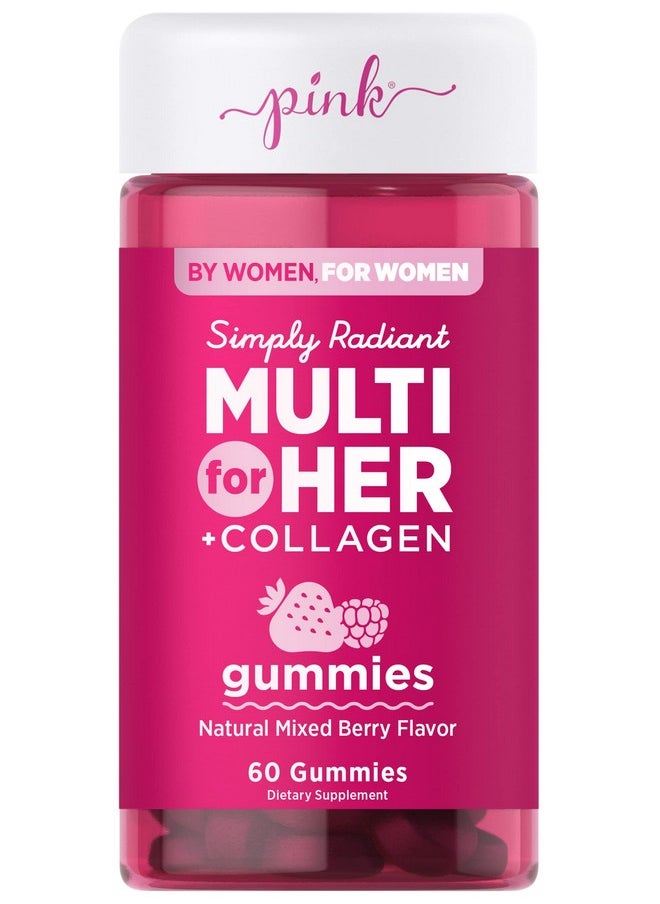 PINK - Multivitamin For Women; 60 Gummies; Nongmo & Gluten Free; Plus Collagen & Biotin; Mixed Berry Flavor - Image 1