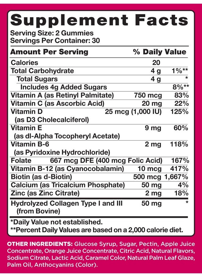 PINK - Multivitamin For Women; 60 Gummies; Nongmo & Gluten Free; Plus Collagen & Biotin; Mixed Berry Flavor - Image 1