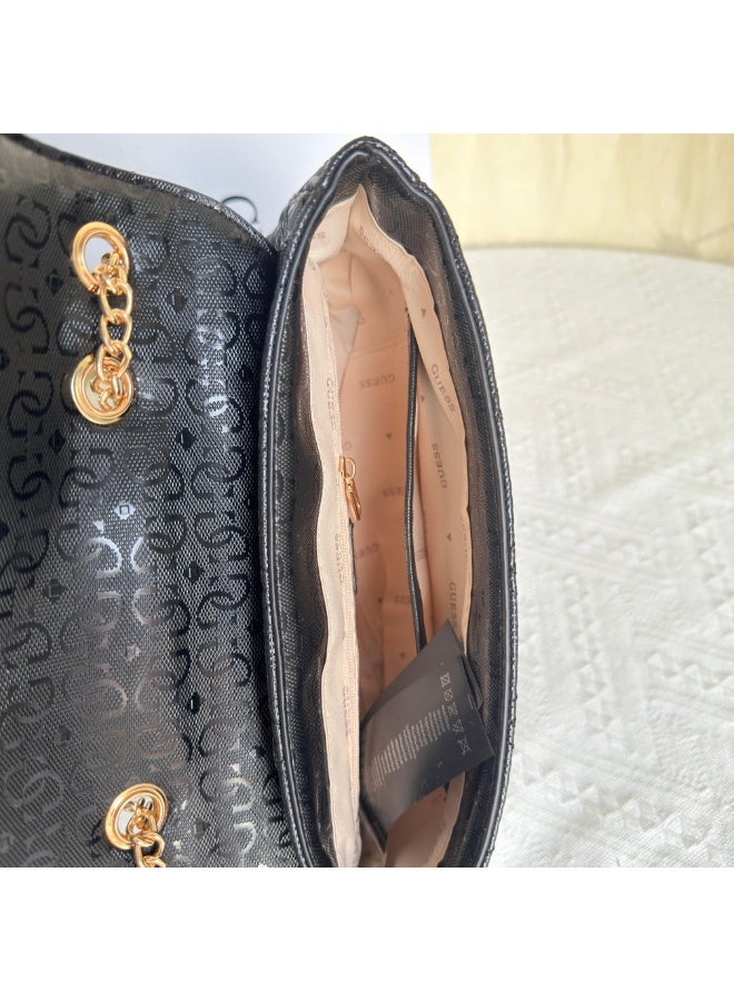 GUESS Fashion Adelasia Convertible Crossbody Flap Bag Women's bag，Black - Image 4